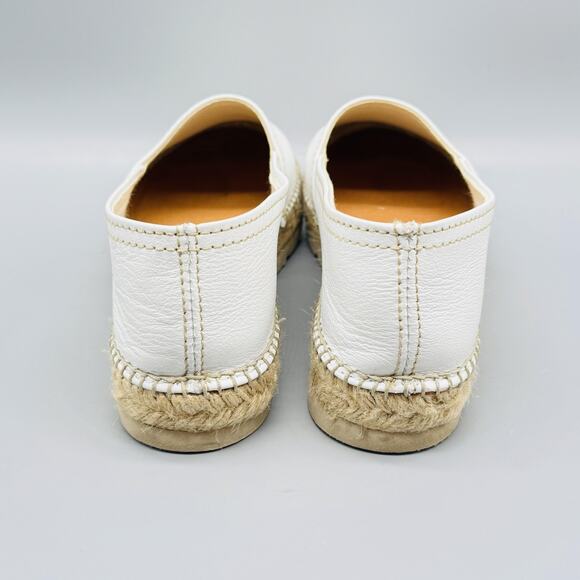 Toni Pons Shoes Womens 6 White Leather Slip On Espadrille Jute Platform Flats - Picture 5 of 11